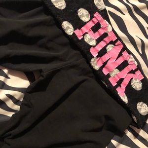 Pink polka dots flared legging